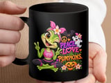 Peace Love Pumpkins Yoga Frog Mug thumbnail 17