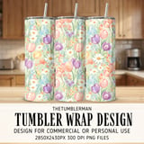 Digital Floral Pattern Bundle, Spring Flower Seamless Design, Tulip Daisy Digital Paper, Watercolor Style Fabric Design, Commercial Use thumbnail 2