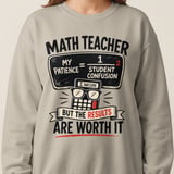 Funny Math Teacher Shirt, My Patience Student Confusion Equation Educator Gift, Awesome Results Worth It Tee or Sweatshirt thumbnail 4