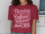 Nursing Powered By Caffeine Sarcasm T-Shirt thumbnail 12