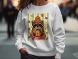 Cute Raccoon Fall Sweatshirt, Pumpkin Spice Latte Hoodie, Cozy Autumn Animal Tee, Heart Glasses Lover Apparel Gift thumbnail 8