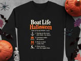 Boat Life Halloween Definition Nautical Boater Lake Ocean Anchor Pumpkin Graphic Crewneck Sweatshirts thumbnail 7