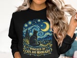 Powered By Cats And Moonlight Tee thumbnail 14