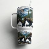 Wolverine Tumbler Wrap 40oz Sublimation Digital Design | Mountain Wildlife Tumbler PNG | Nature Outdoorsy Animal Wrap File for Men thumbnail 10