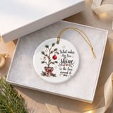 Rustic Christmas Tree Ornament, Farmhouse Holiday Keepsake with Quote, Love Around It Decor, Sentimental Family Xmas Gift Idea thumbnail 8