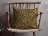 Moroccan Pillow Case | Geometric Green Burgundy Throw Pillow Cover | Ornate Moorish Tile Pattern Decor Cushion thumbnail 4