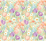 Digital Floral Pattern Bundle, Spring Flower Seamless Design, Tulip Daisy Digital Paper, Watercolor Style Fabric Design, Commercial Use thumbnail 8