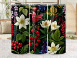 Dark Botanical Tumbler Wrap PNG 20oz Skinny Sublimation, Moody Floral Seamless Design Digital Download thumbnail 10