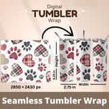 Digital Bundle Pattern, Hearts and Paw Prints, Seamless Pattern, Valentine Sublimation Design, Pet Lover, PNG, JPG, Digital Paper, Fabric thumbnail 9