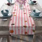 Autumn Leaves Table Runner, Fall Decor Pillow Cases, Pink Distressed Stripe & Pinecone Acorn Whimsical Cozy Home Decor Gift thumbnail 19