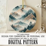 Digital Pattern Bundle, Watercolor Forest, Trees, Clouds Digital Download, Printable Digital Paper, Scrapbook Paper, Commercial Use, Digital thumbnail 3