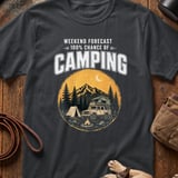 Weekend Forecast Camping T-Shirt thumbnail 1