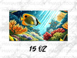 Tropical Ocean Fish Mug Wrap Digital Design | Colorful Underwater Coral Reef Sea Life Sublimation PNG for 11oz 15oz Cups thumbnail 14
