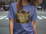 Tattoo T Shirt, National Tattoo Day Tee, Funny Adulting Gift, Bird and Rose Design, Tattoo Art Shirt, T Shirt for Sticker Lovers thumbnail 9