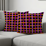 Spooky Bat Plaid Halloween Velveteen Blanket, Purple Orange Grunge Goth Cozy Woven Blanket & Throw Pillows, Fall Decor Gift thumbnail 17
