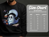 Spooky Ghost T-Shirt, Halloween Shirt, Funny Graphic Tee, Ghost with Laptop Shirt, Bat Design, Pumpkin Cup, Halloween Gift, Geek Shirt thumbnail 2