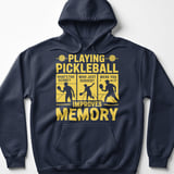 Pickleball Gildan Fleece Hoodie, Playing Pickleball Improves Memory What's The Score, Court Pullover thumbnail 6