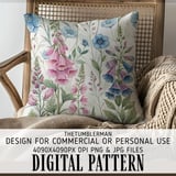 Whimsical Foxglove Watercolor Floral Digital Size Bundle Png thumbnail 5
