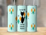 Retro Cat Mid Century Modern Design TShirt, Mid Century Modern Cat Tumbler, Vintage Style Cat Lover Gift, Retro Geometric Pattern thumbnail 2