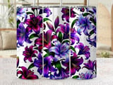 Purple Lily Tumbler PNG for 20oz Skinny Sublimation, Seamless Floral Digital Wrap, Tapered Design, Car Coaster PNG Included thumbnail 10