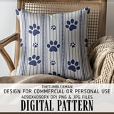 Classic Paw & Stripe Digital Design Size Bundle Png thumbnail 5