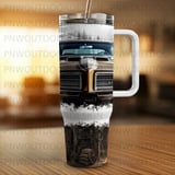 40oz Tumbler Sublimation Design, Classic Car GTO Distressed Seamless PNG, Tapered Wrap Digital Download + Coasters thumbnail 10