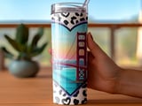 San Francisco 20oz Tumbler Wrap, Golden Gate Bridge, Digital Download, Heart, Leopard, Seamless thumbnail 3