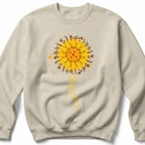 Pickleball Gildan Crewneck Sweatshirt, pickleball Sunflower Botanical Art, Chilly Morning Court Warm Up thumbnail 6