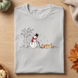 Snowman Walking Stubborn Dog Tee thumbnail 11