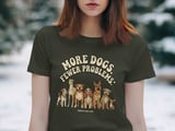 More Dogs Fewer Problems T-Shirt, Funny Dog Lover Gift, Retro Dog Mom Tee, Cute Dog Breeds Pet Owner Apparel thumbnail 4