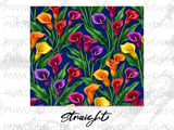 Vibrant Calla Lily Tumbler Wrap Digital Design | Seamless Sublimation PNG for 20oz Skinny Tapered Tumbler | Floral Crafter Gift thumbnail 13