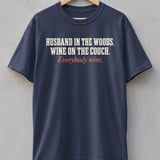 Husband In The Woods Wine On The Couch Tee thumbnail 4