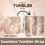 20 oz Skinny Tumbler Wrap Sublimation Design, Rose Gold Marble Straight and Tapered Wrap png, Digital Download for Tumbler, DIY Crafts thumbnail 5