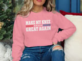 Make My Knee Great Again Surgery Recovery Standard T-Shirts With Red Blue Patriotic Stripes thumbnail 5