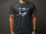 F16 Fighting Falcon T-Shirt, Military Fighter Jet Shirt, Pilot Aviation Graphic Tee, Air Force Veteran Gift, Jet Pilot Outfit thumbnail 2