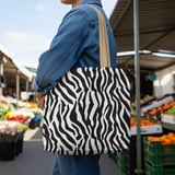 Zebra Print Tote Bag Aesthetic & Phone Case, Black White Animal Pattern, Trendy Y2K Style Purse, Wild Fashion Accessory Gift for Her thumbnail 4