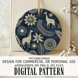 Safari Folk Indigo Digital Design Size Bundle Png thumbnail 3