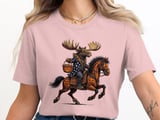 Swedish American Halloween Sweatshirt and T-shirts, Moose Riding Horse, Halloween Costume, Autumn Fall, Spooky Season, Graphic Tee, Gift thumbnail 3