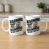 Drummer Gift Mug – Warning: May Start Drumming thumbnail 4