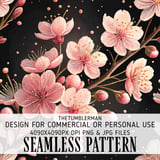 Cherry Blossom Tumbler, Digital Papers, Watercolor Flowers, Floral Junk Journal, Printable Tumbler PNG, Scrapbooking Paper Designs thumbnail 1