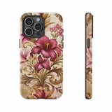 Floral iPhone Case: Vintage Style, Baroque Design, Burgundy Flowers, Ornate thumbnail 5