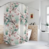 Sakura Bloom Watercolor Shower Curtain thumbnail 2