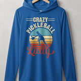Pickleball Sport-Tek Performance Hood, Crazy Pickleball Lady, Lightweight Hoodie thumbnail 3