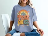 Pray On It Retro T-Shirt, Christian Rainbow Daisy Graphic Tee, Faith Based Scripture Shirt, Religious Gift for Her thumbnail 11