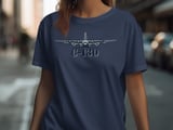 C-130 Hercules Military Airplane T-Shirt | Classic Aviation Veteran Air Force Pilot Gift Tee for Him, Military Dad Shirt thumbnail 3