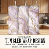 20 oz Skinny Tumbler Wrap Sublimation Design, Lilac Purple Gold Marble Texture, Straight and Tapered Wrap png, Instant Download, Digital thumbnail 1
