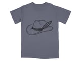 Rustic Cowboy Hat Line Art T-Shirt thumbnail 2