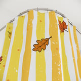 Fall Leaves Shower Curtain, Bath Mat, Cozy Autumn Bathroom Decor, Yellow Striped Thanksgiving Bath Rug, Cottagecore Fall Leaves Home Decor thumbnail 4