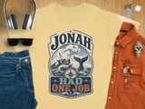 Jonah Had One Job T-Shirt, Funny Christian Humor Tee, Vintage Bible Story Apparel, Religious Faith Nautical Graphic Shirt Gift thumbnail 4