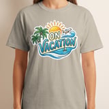 On Vacation Shirt, Summer Travel Tee, Beach Trip Outfit, Holiday Mode T-Shirt, Palm Tree Ocean Plane Graphic, Cruise Ready Top, Travel Lover thumbnail 4